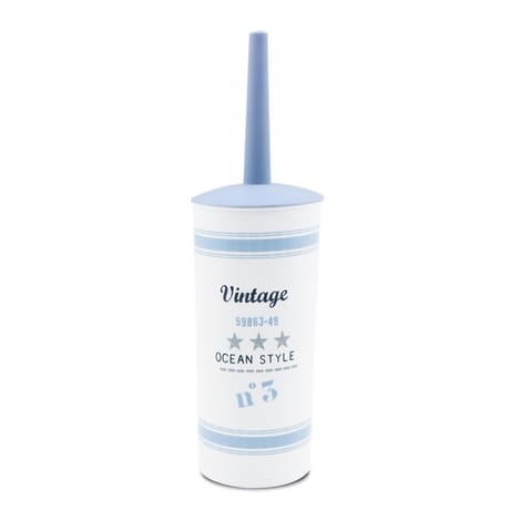 Pot à balai avec brosse wc plastique imprimé ocean vintage