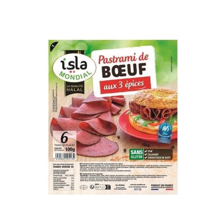 Isla Mondial Pastrami de boeuf 100g