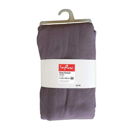 Influx drap housse 2x80x200cm jersey anthracite