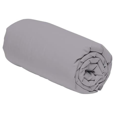Drap housse 140x190 uni gris polycoton