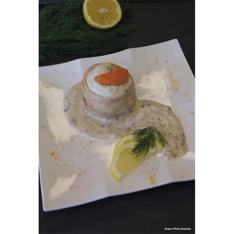 Turban de sole tropicale farcie, sauce au riesling