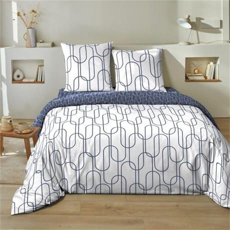 Parure housse de couette 260x240cm+2taies 63x63cm karto