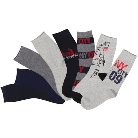 8 paires de mi chaussettes fantaisies garçon NOIR/GRIS/ROUGE 36\40
