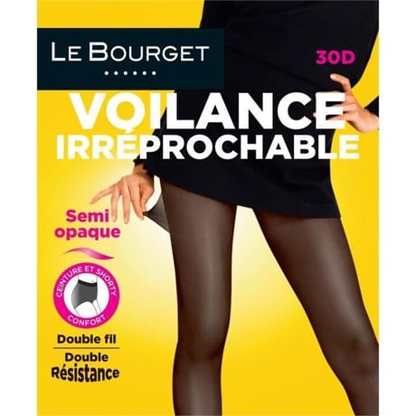 Collant voile Voilance Irréprochable semi opaque 30D Le Bourget NOIR T5\T6