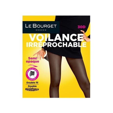 Collant voile Voilance Irréprochable semi opaque 30D Le Bourget NOIR T1