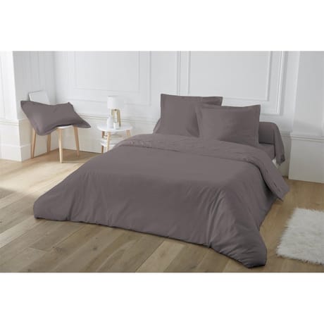 Taie d'oreiller 65X65 uni anthracite percale