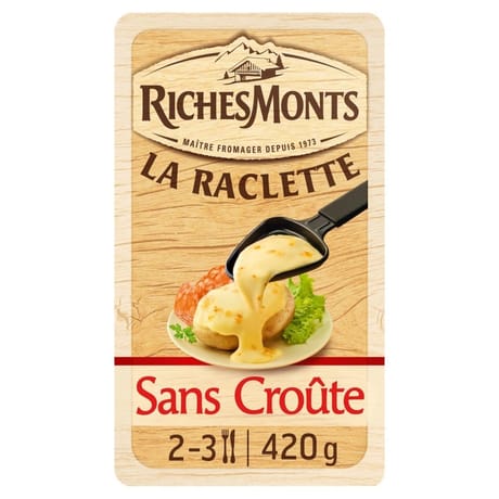 RichesMonts fromage raclette tranchettes sans croûte 48%mg 420g