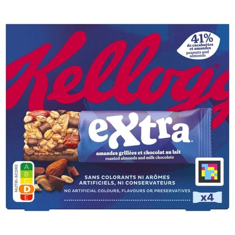 Kellogg's barres céréales extra  chocolat au lait  - 4x32g