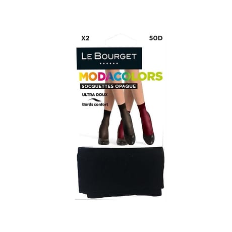 2 paires de socquettes opaques Modacolors Le Bourget NOIR 133 TU
