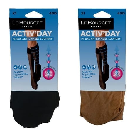 Mi-bas jambes lourdes 40D Activ'day Le Bourget NOIR 36\38