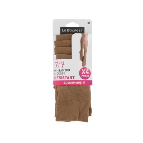 4 paires de mi bas mousse 15D mod'éco Le Bourget PANAMA 143 TU