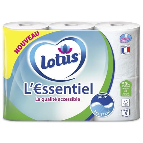 Lotus essentiel 6 rouleaux blanc