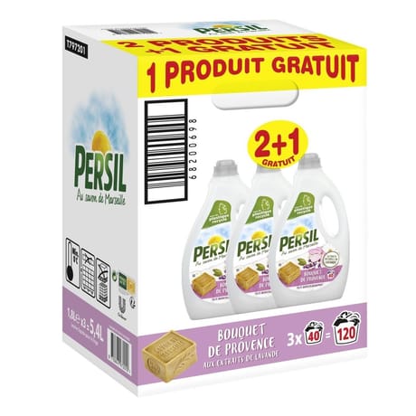 Persil lessive liquide bouquet de provence aux extraits naturels 3x40 lavages 5.4 l