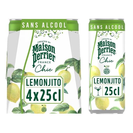 Maison perrier chic boisson gazeuse sans alcool lemonjito 4x25cl