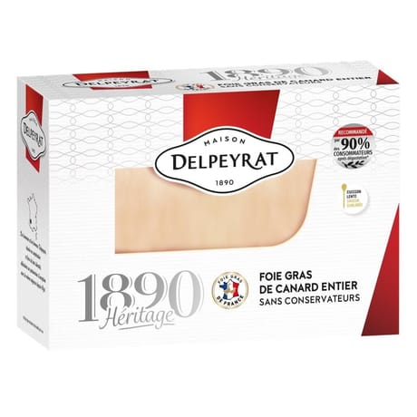 Delpeyrat foie gras de canard entier du Sud-Ouest à l'ancienne héritage 1890 180g