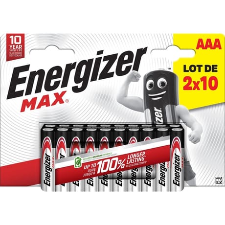 Energizer piles alcalines max AAA pack 2x10