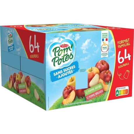 Pom'potes compotes gourdes fruits format familial 64x90g-5760g