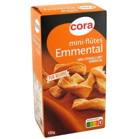Cora mini-flûtes emmental 125g