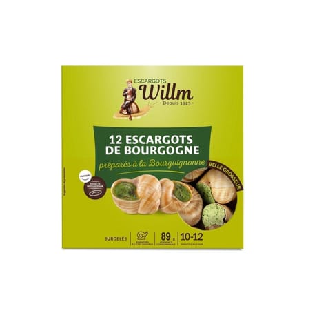 Wilmm 12 escargots de bourgogne préparés à la bourguignonne 89G