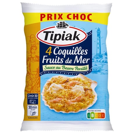 Tipiak 4 coquilles fruits de mer 360g