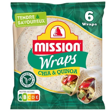 Mission wraps quinoa chia x370g