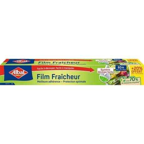 Albal 70%ressources recyclees film fraicheur 50m +20%gt
