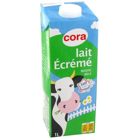 Cora brique lait écrémé  1 l