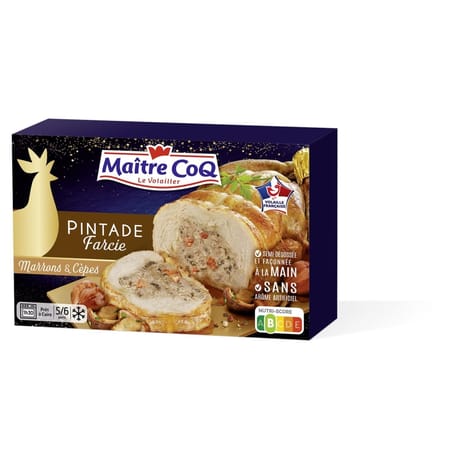 Maître Coq pintade farcie marrons & cèpes 1.2kg