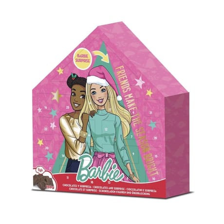 Barbie calendrier de l'avent chalet de chocolat 150g + 1 jouet