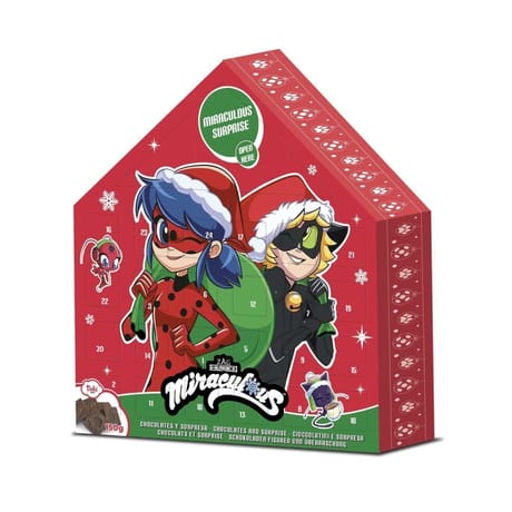 Miraculous calendrier de l'avent chalet de chocolat 150g + 1 jouet miraculous