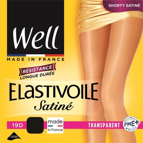 Collant transparent élastivoile satiné Well NOIR T1