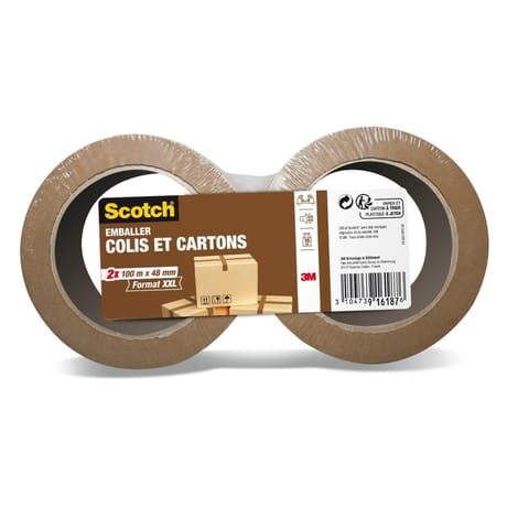 Lot de 2 rubans d'emballage Scotch  havane - 100m x 48 mm