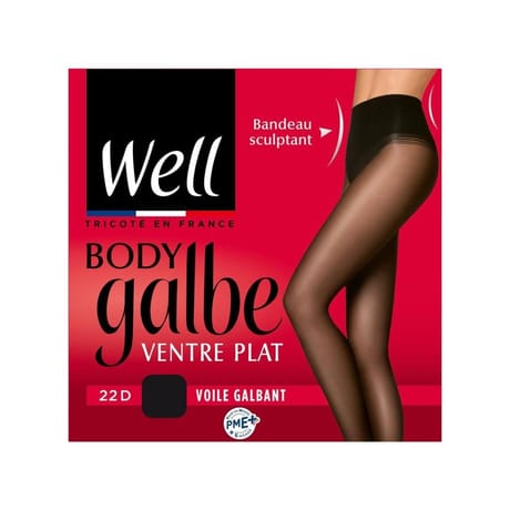 Collant ventre plat body galbe Well NOIR T4