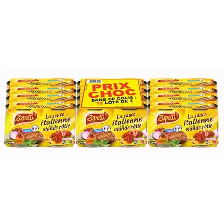Zapetti sauce italienne lot de 12x(2x190g) prix choc