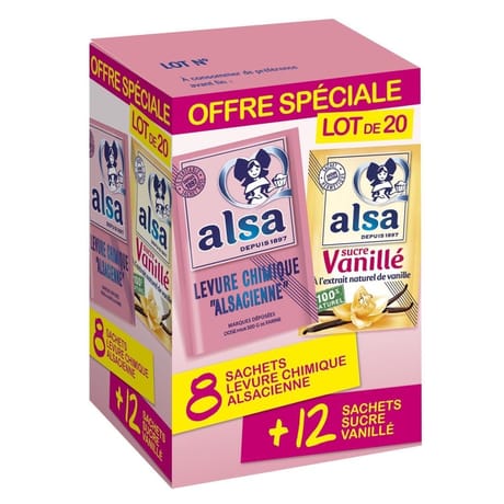 Alsa levure chimique & sucre vanille 178g