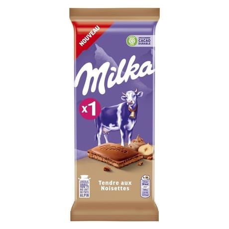 Milka tendre aux noisettes 85g