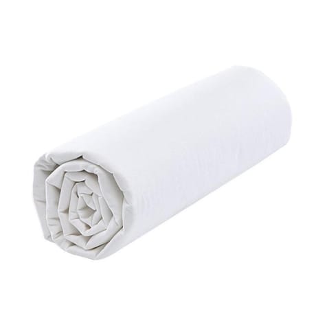 Drap housse 2x80x200 "uni 57 fils blanc"