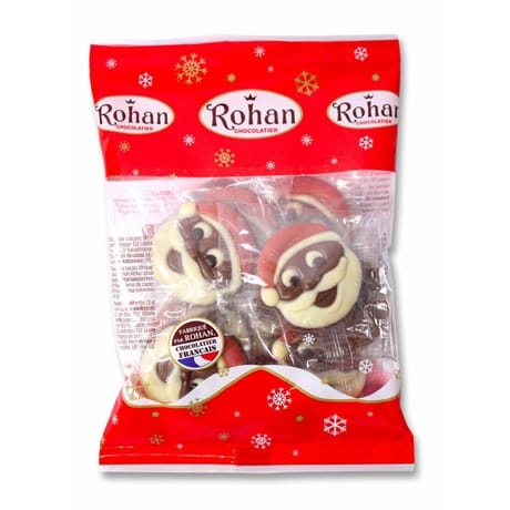 Rohan sachet chocolats têtes de pères noël décorées 162g