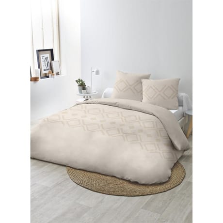 Parure housse de couette 260x240cm + 2 taies 63x63cm tufte ethnique
