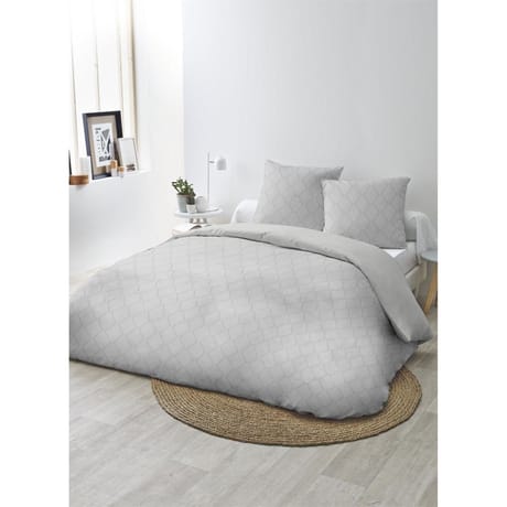 Parure housse de couette 260x240cm + 2 taies 63x63cm tufte petits losanges