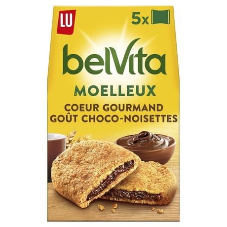 Lu belvita moelleux coeur gourmand chocoat noisettes  250g