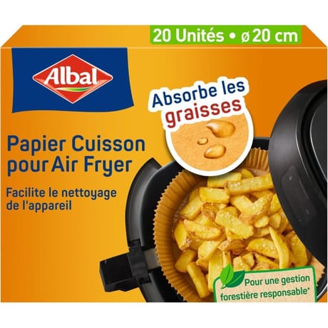 Albal papier cuisson pour air fryer 20cm x 20 unités