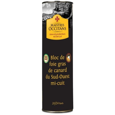 Maistres occitans bloc de foie gras de canard du sud-ouest mi-cuit 1kg