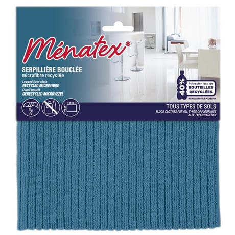 Menatex serpillère bouclée microfibre recyclée s/cav 45x50cm