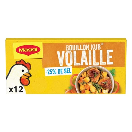 Maggi bouillon kub volaille réduit en sel de -25% 120g