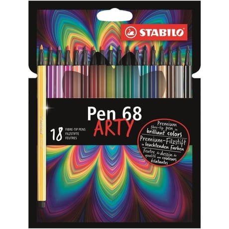 18 feutres de dessin stabilo pen 68 arty