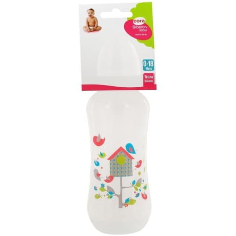 Biberon 360ml cintré polypropylène tétine silicone tree birds Cora