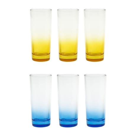 GOBELET HAUT X3 EN VERRE 35CL DIAM6CM H16CM 2 ASSORTIS