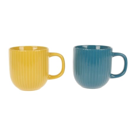 MUG EN GRES DIAM9CM H9.5CM 37.8CL 2 ASSORTIS SEIGAIHA