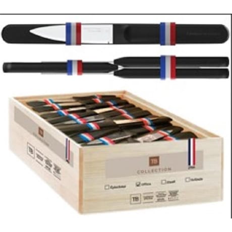 Lot 3 couteaux office manche noir